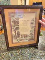 Full view of framed poem print