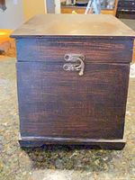 Front view showing latch and finish