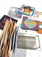 Overview of rack and stacked 45s, several sleeves visible