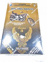 Front of sealed Series 3 trading card box with motorcycle and eagle artwork