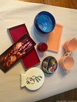 Group shot showing all eight decor items laid out