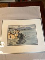 Full view of framed watercolour painting