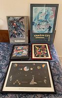 All five framed Kandinsky prints laid out