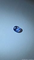 Top view of oval blue sapphire