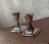 Front angle view of both candlesticks