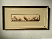 Framed watercolour landscape full view