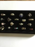 Full tray showing all 18 sterling rings