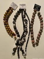 All six gemstone bead strands hanging