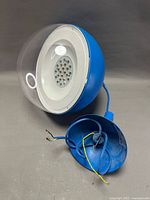 Pendant light showing LED module and wiring