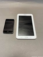 Front view of Apple iPod Touch and Samsung Galaxy Tab