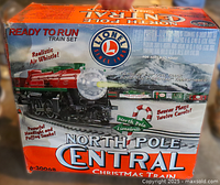 Front of Lionel North Pole Central Christmas Train Set box showing locomotive image and model number 6-30068