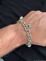 Bracelet worn on wrist showing overall appearance and link style