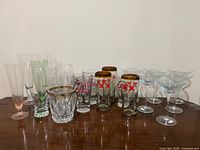 Group shot of all glasses and ice bucket
