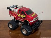 Front three-quarter view of Wolverine RC monster truck