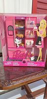 Front of boxed Barbie refrigerator playset