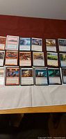 Front view showing all 18 Magic: The Gathering cards laid out
