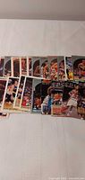 Group view of entire spread of basketball cards