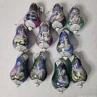 Full set of 12 Fairyland ornaments displayed