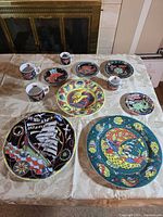 All eleven pieces displayed on table