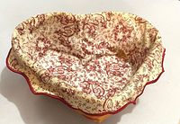 Top view of heart-shaped basket with liner