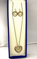 Necklace and earrings in display box