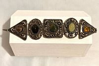 full view of five-panel gemstone bracelet