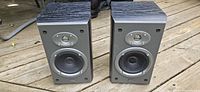 Front view of both JBL Balboa 10 speakers showing tweeters and woofers