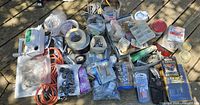 Wide view showing entire mixed hardware lot