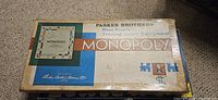 Monopoly box top showing Parker Brothers branding