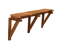 Stock image of assembled 64" cedar spa bar with three support brackets