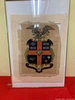 Full view of framed memorial print with mat and glass