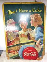 Front view of Coca-Cola baseball scene poster
