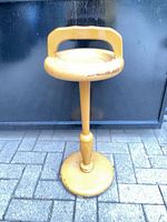 Full view of mustard yellow smoker stand