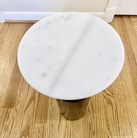 Top view showing white marble surface with grey veining