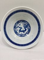 Interior view showing dragon motif and decorative borders