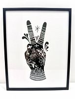 frontal view of framed print