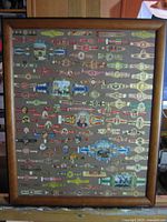 Full view of framed cigar band collection