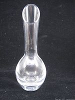Full frontal view of clear Orrefors crystal bud vase