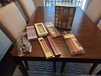 All candle packages displayed on dining table