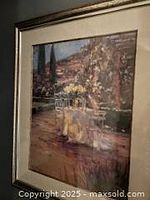 Framed Tuscan terrace art print close view