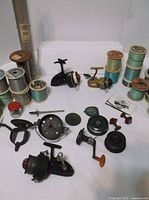 overview of reels, line spools, tube and loose parts