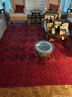 Full view of carpet in room showing overall size and pattern