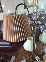 Floor lamp upper section with pleated shade