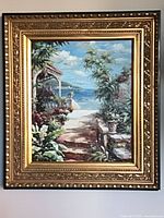 Full view of framed painting on wall