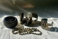 All five bracelets laid out for overview