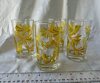 All four bird motif glasses front view