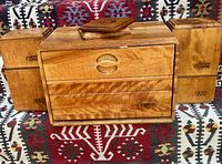 Full set showing breadbox centered with four canisters and lids