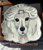 Full view of Dogs by Nina ceramic poodle platter