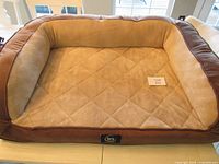Overall view of Serta dog bed showing interior and bolster