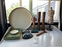 Entire lot overview on tabletop showing all items